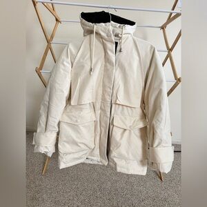 Women's Cream Hooded Jacket